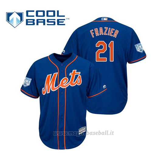 Maglia Baseball Uomo New York Mets Todd Frazier Cool Base Entrenamiento De Primavera 2019 Blu